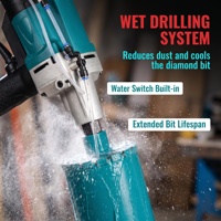 Perceuse à eau sans balais 2100W, machine de forage diamantée 178mm max, 2000 tr/min, outil de perçage humide pour béton, mur, brique, pierre