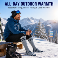 Chaussettes chauffantes électriques personnalisées pour commandes OEM et ODM, chaleur hivernale au-dessus du genou avec contrôle par application et service de vente en gros en vrac