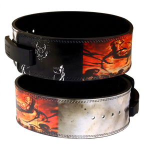 Hot Sale Custom Logo 10mm Thick Cowhide Nubuck Leather Adjustable Non-Slip Buckle Men's Weight Lifting Power Lever <b>Belt</b> - Product Image 1