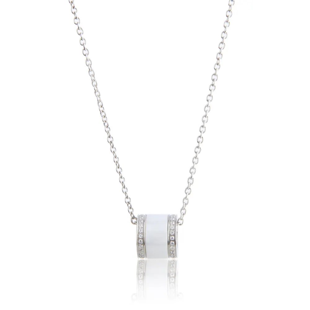 100% reine Titan keramik Anhänger Anti-Allergie-Halskette für Frauen mit Write CZ Stone Crystal
