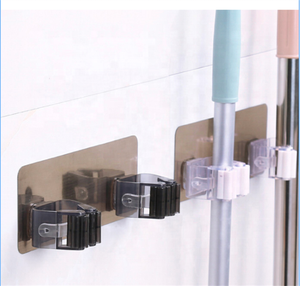 New Mop Broom Holder Wall Mounted Mop Household Adhesive Storage Stainless Steel Hanger Hook Racks Kitchen Bathroom Organizer