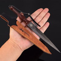 Arme froide 22cm damas acier motif assaut poignard tout métal artisanat Collection jouet épée modèle pour Cosplay et jouer