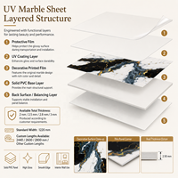 Panneau mural moderne en PVC imperméable à haute brillance MORLENX, imitation marbre UV agate noir et blanc, pour bureaux, bâtiments, divertissements et commerce