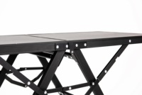 Table pliante à cadre en métal Table carrée en maille métallique pour usages intérieurs et extérieurs Résistant aux intempéries et entièrement assemblé