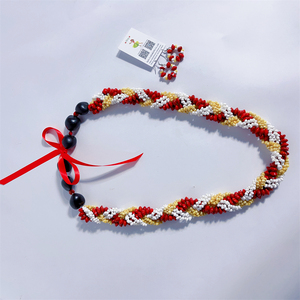 Màu vàng trắng Mongo vỏ Vòng Cổ W tự nhiên Kukui Nuts leis Đậu Đỏ Acacia đậu SAMOA LOPA hạt - Product Image 3