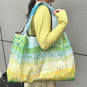 Nueva Bolsa de Compras Plegable Ecológica de Poliéster con Estampado por Transferencia Térmica, Portátil, de Gran Capacidad, para Boutique - Product Image 4