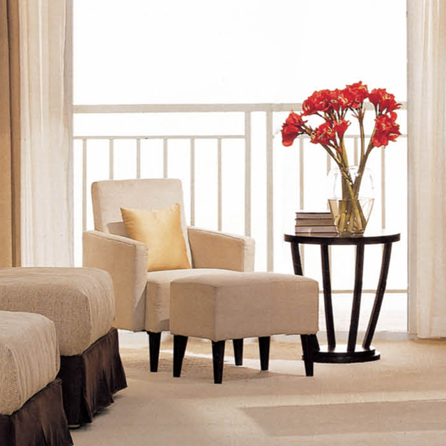 Manufacturer Design Hotel Bedroom Furniture Arm Lounge Living Room Chair Desk Hotel Room Table and Chair Set