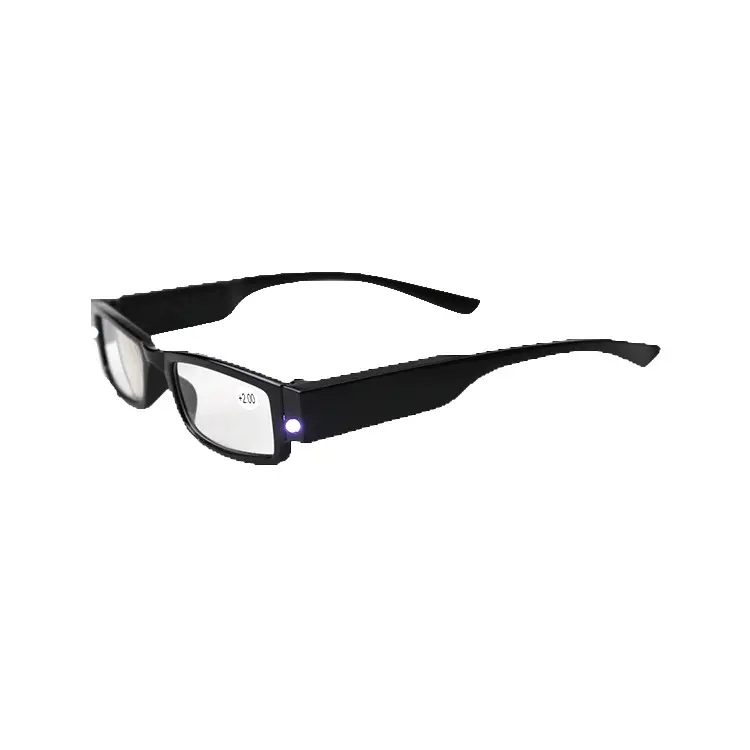 Kacamata Baca Lampu Led Mode Grosir Baru Kacamata Baca Led Jual Panas Oem Kacamata Pembesar Cahaya Kacamata Baca dengan Kotak PVC