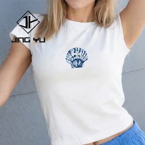 T-shirt court personnalisé d'été sexy imprimé en gros T-shirt en coton de haute qualité pour femmes - Product Image 5