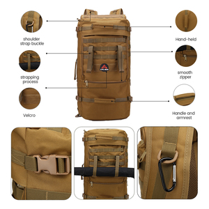 LUPU 60L Tactical <b>Backpack</b> Multi-purpose High-Density 900D Oxford Waterproof Polyester Lining Zipper Closure for Hiking - Product Image 3