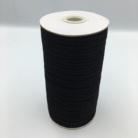 Bande plate élastique tricotée en caoutchouc, disponible en blanc et en noir, idéale pour le vêtement, vente en gros, 6mm