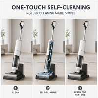 Aspirateur et laveur de sols sans fil électrique domestique OEM avec moteur sans balais