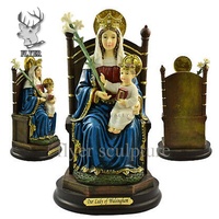 Statue de figure religieuse personnalisée, peinture, statue en bronze coulé colorée de Notre-Dame de Walsingham