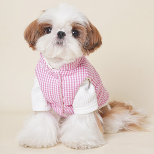 Double-Sided Wear Plaid Cotton Dog Vest Warm Reversible Sleeveless Pet <b>Clothes</b> for Winter - Product Image 2
