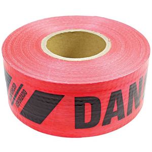 Cinta de Barrera Reforzada Roja de Alta Calidad de 6 Milésimas de Pulgada con Símbolo de Peligro - Product Image 4