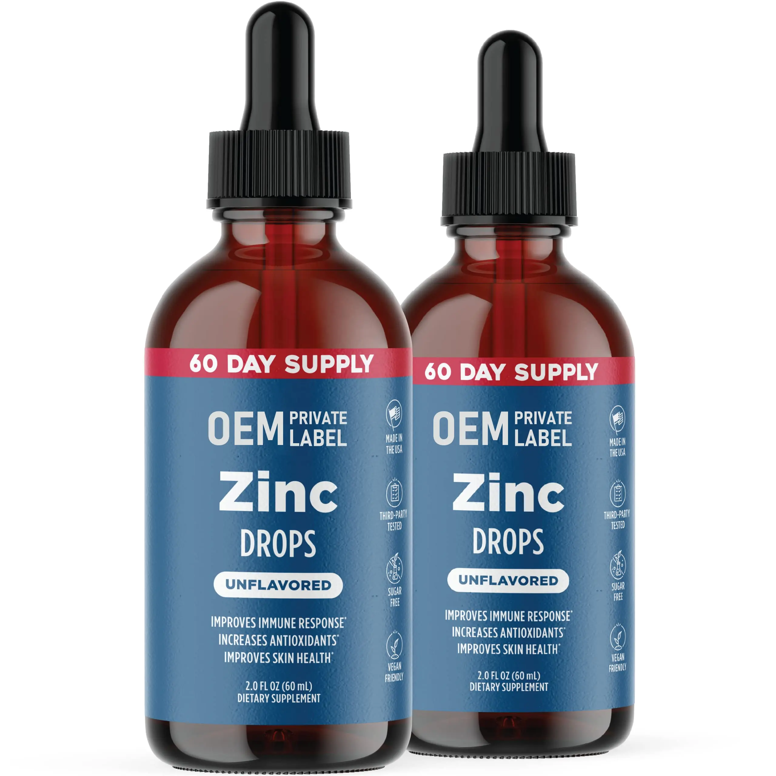 Ionic Zinc Liquid Drops High Potency Immune Booster Zinc Supplement Powerful Natural Antioxidant Immune Support Supplement OEM