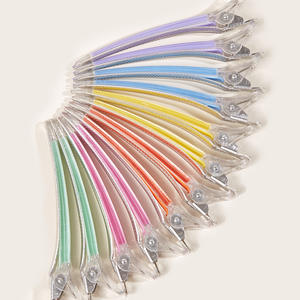 Fermagli per capelli per lo Styling sezionamento clip per capelli a becco d'anatra lunghe antiscivolo con cuscinetto in gomma aggiornato senza piega morsetti per capelli per donne Thi - Product Image 2