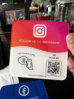 Support d'affichage social NFC Instagram, code QR dynamique, logo personnalisé, plaque NFC en acrylique, menu NFC, plaque NFC Google Review, NFC Google