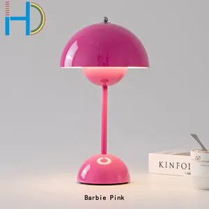 Polycarbonate colored decorative desk lamp three-speed dimming charging convenient LED lamp Office bedside study bedroom lamp