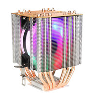 Refroidisseur de processeur de haute qualité, 6 caloducs, trois ventilateurs de refroidissement avec éclairage RVB, compatible LGA 1150 1200 AM4 AM3 CPU