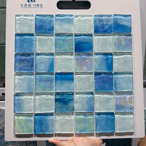<span class=keywords><strong>Mosaico</strong></span> <span class=keywords><strong>para</strong></span> Piscina al por Mayor, 300*300, Azul Iridiscente Irregular, Azulejos de Vidrio <span class=keywords><strong>para</strong></span> Paredes de Baño y Cocina - Product Image 6