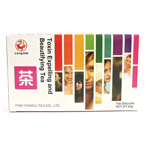 Tè esaltante della bellezza Long Hai per l'esuriazione delle tossine, 20 bustine da 40g |   Tè Detox Naturale per la Bellezza della Pelle e Schiarimento Cutaneo Africa OEM - Product Image 1