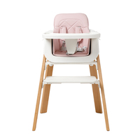 Chaise haute bébé portable en bois moderne pour restaurant, certifiée EN14988, 0-12 mois
