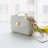 Mini porte-monnaie en cuir avec fermoir doré, petite pochette pour écouteurs, porte-clés, sacoche, porte-monnaie, breloque mignonne pour clés de voiture pour femmes, vente en gros