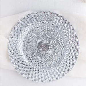 Reusable Glass Plate Under Elegant Glass Wedding Event Party Wholesale Glass Charger Plate