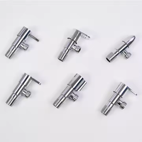 Robinet de salle de bain universel en acier inoxydable, interrupteur à valve triangulaire manuel, chrome moderne, structure de bille d'arrêt pour l'eau
