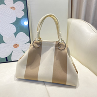 Tas Tote Rajut Jacquard Label Pribadi Kustom, Tas Tangan Dumpling Pegangan Atas, Tas Bucket Warna-warni Wanita