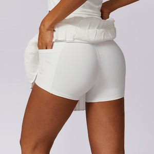 Falda corta elástica de cuatro lados personalizada al por mayor con falda de tenis plisada con forro antideslumbrante - Product Image 6