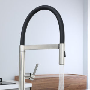 Grifo de Cocina Moderno de Acero Inoxidable de un Solo Orificio con Válvula Cerámica Flexible para Agua Fría y Caliente, Instalación en Encimera, Directo de Fábrica - Product Image 4