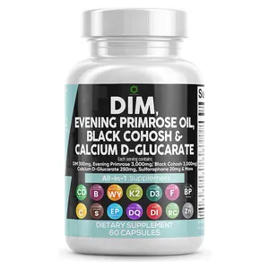 Provide label DIM, Evening primrose oil, Black cohosh & Calcium D-Glucarate All-in-1 ,Plus Pure Organic Broccoli Extract,100 Veg