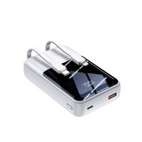 Power Bank 10000mAh Nouvelle ABS PC Support en alliage de zinc Câble intégré Banque d'alimentation de voyage portable légère
