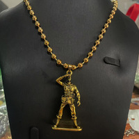Collier Pendentif Portrait de Guerrier Personnalisé et Amoureux de la Paix en Acier Inoxydable, Style Hip-hop, Inaltérable