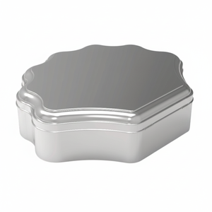 OYSTER Boîte en métal en forme d'huître de 3 litres pour emballage de délice turc au chocolat 277x235x60mm dimensions 3 lt - Product Image 2