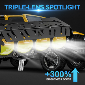 Système d'éclairage de moto 5 pouces 4 led lentille projecteur lampe antibrouillard 3000k 6000K led lumières pour véhicule tracteur pelle SUV - Product Image 6
