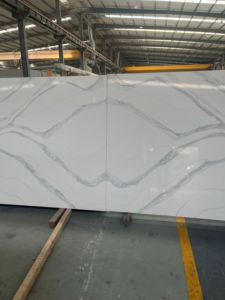 Pierre artificielle en quartz Calacatta Grey de qualité supérieure, épaisseur 20 mm, 3200x1600 mm, pour la décoration intérieure de cuisine - Product Image 3