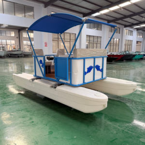 Bateau à ponton en plastique, électrique, <span class=keywords><strong>4</strong></span> <span class=keywords><strong>personnes</strong></span>, famille, plein air, parc aquatique, location, rivière, lac, hôtel, <span class=keywords><strong>voyage</strong></span>, sécurité, bateau de loisirs - Product Image 3