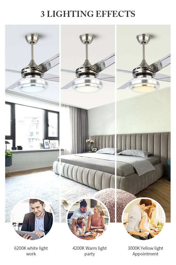 Breezelux High standard home use indoor decorative Electric ceiling fan chandelier