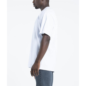 Wholesale <strong>Pro</strong> <strong>Club</strong> Embroidery Custom logo 50/50 Polyester Cotton Plain Heavy Weight Oversized White t <strong>Shirt</strong> Printing - Product Image 4