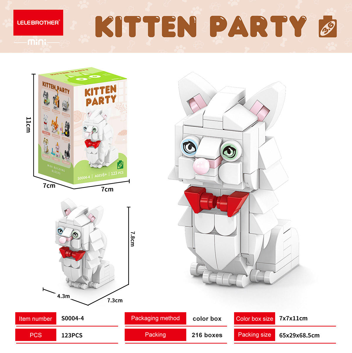 S0004-4 Persian Lion Cat, 123 PCS