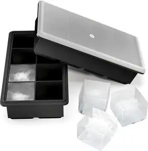 Cubo de hielo reutilizable con tapa para el hogar, bandeja de hielo reutilizable, Flexible, cuadrado, redondo, ecológico, silicona creativa, para Hockey sobre hielo