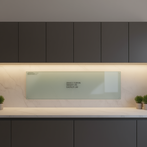 Revestimiento de Vidrio Templado para Cocina, 27.6x19.7 Pulgadas, Rectangular Blanco, Minimalista, Decorativo, Sólido, Pulido, de Alta Resistencia - Product Image 2