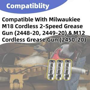 Boquillas de engrase de alta presión para pistolas inalámbricas M12, reemplaza al acoplador <span class=keywords><strong>Milwaukee</strong></span> <span class=keywords><strong>M18</strong></span> 49-16-2649 OLIVER - Product Image 4
