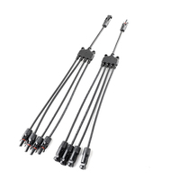 Connecteur de branche solaire photovoltaïque 4-en-1 pour système en T, 1000V 30A, mâle-femelle en cuivre, étanche IP67, boîtier en nylon