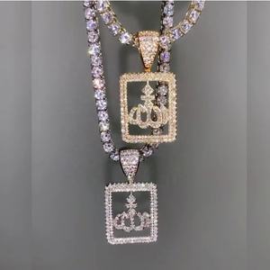 نمط الهيب هوب مثلج بلينغ قلادة 5A مكعب زركونيا الله للنساء والرجال مطلية بالذهب سلاسل النحاس والمجوهرات - Product Image 2