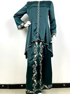 Ensemble de vêtements musulmans de luxe pour femmes musulmanes, baja Kurung, duchesse brodée, Satin malaisien, indonésie, Kurung karang, nouvelle collection 2023 - Product Image 2