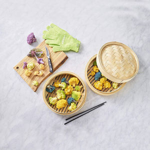 Bambus Pot Reusable <strong>Momo</strong> Kitchen 2 Tiers Package Tasty Bao Buns Commercial Dumpling Bamboo <strong>Steamer</strong> <strong>Set</strong> With Cotton Liners - Product Image 5